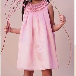 Il Gufo Clay Red Pink Sleeveless Ruffle Dress